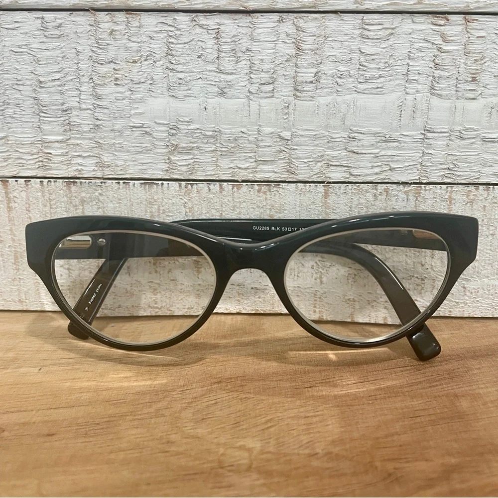 GUESS GU2285 Black Modified Oval Cat Eye Full Rim Saddle Bridge FRAMES 50-17-135
